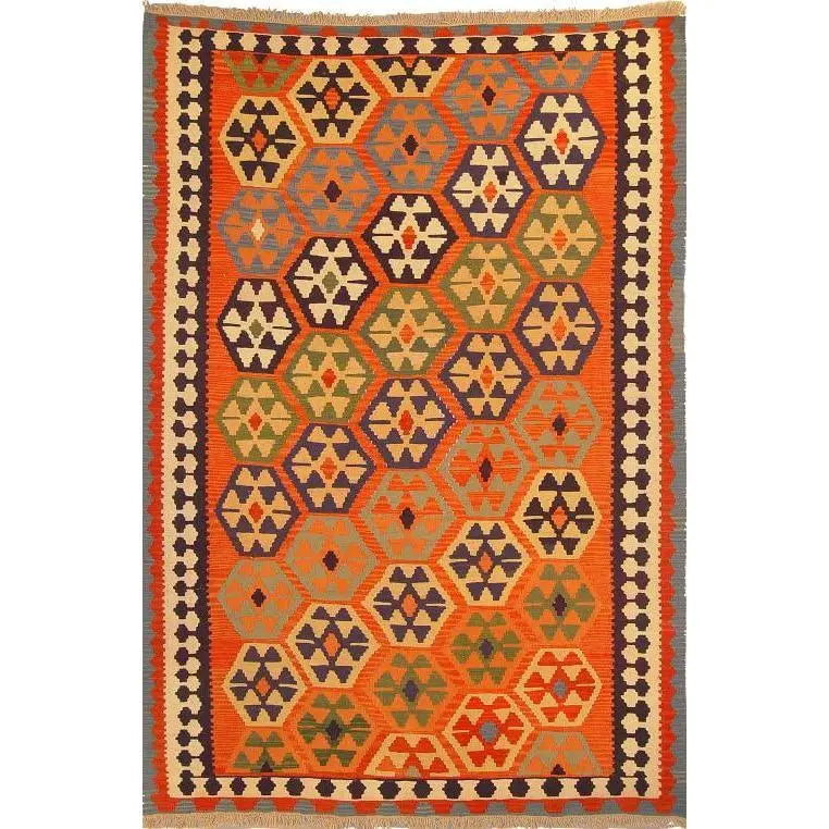 One Of The Kind Ardabil Persian Kilim 9'2" x 5'8"